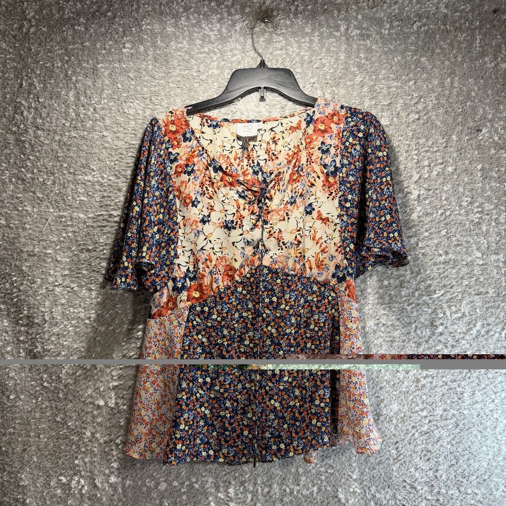 HD By Paris ANTHROPOLOGIE Palo Alto Blouse Sz 6 Blouse Cottagecore Floral Preppy